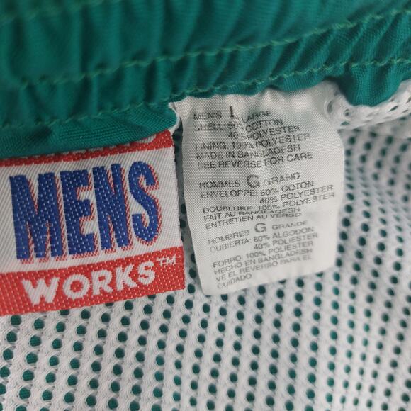 Vintage Swim Trunks Drawstring Beach Pool Green Navy Blue L - Picture 3 of 15